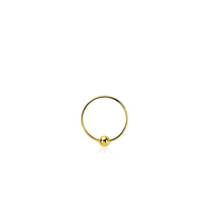 18K Gold Plated 22 Gauge Nose Ring Sterling Silver 8mm / Sterling Silver / Gold Nose Ring