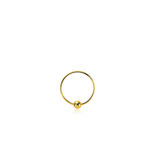 18K Gold Plated 22 Gauge Nose Ring Sterling Silver 8mm / Sterling Silver / Gold Nose Ring