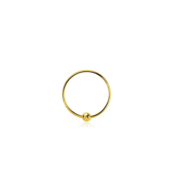 18K Gold Plated 22 Gauge Nose Ring Sterling Silver 10mm / Sterling Silver / Gold Nose Ring
