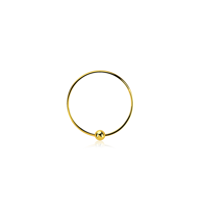 18K Gold Plated 22 Gauge Nose Ring Sterling Silver 12mm / Sterling Silver / Gold Nose Ring