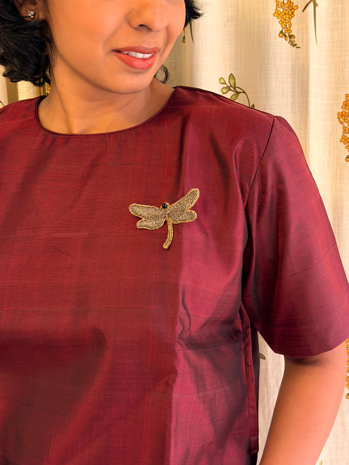 Golden Dragonfly Brooch