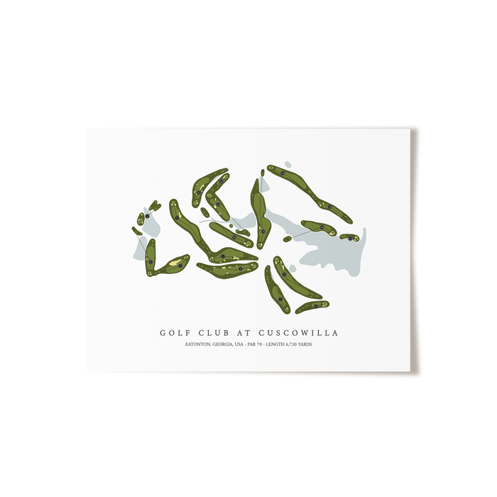 Golf Club at Cuscowilla | Golf Course Map | Unframed