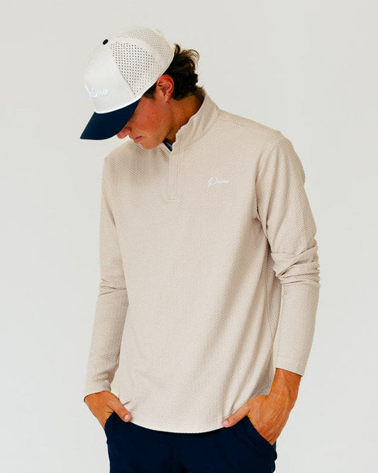 Grant Horvat Essentials Sand Waffle Quarter Zip
