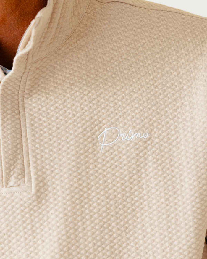 Grant Horvat Essentials Sand Waffle Quarter Zip