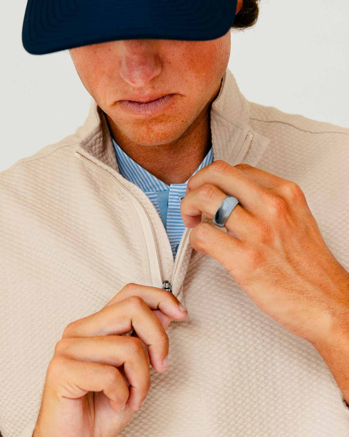 Grant Horvat Essentials Sand Waffle Quarter Zip