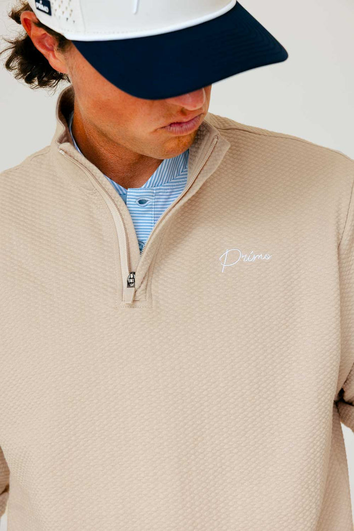 Grant Horvat Essentials Sand Waffle Quarter Zip