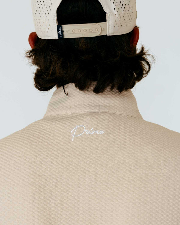 Grant Horvat Essentials Sand Waffle Quarter Zip