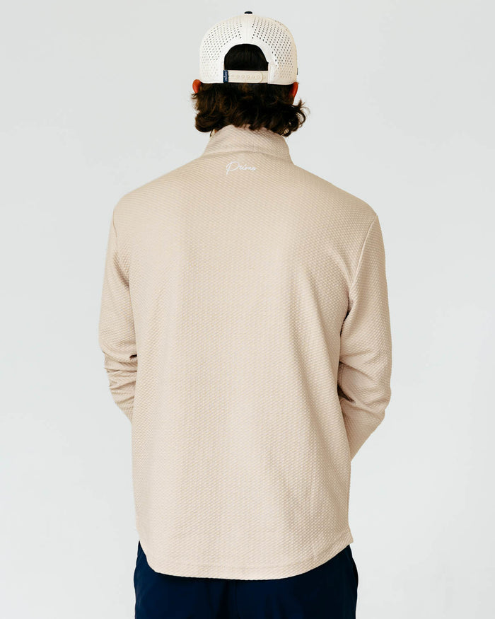 Grant Horvat Essentials Sand Waffle Quarter Zip