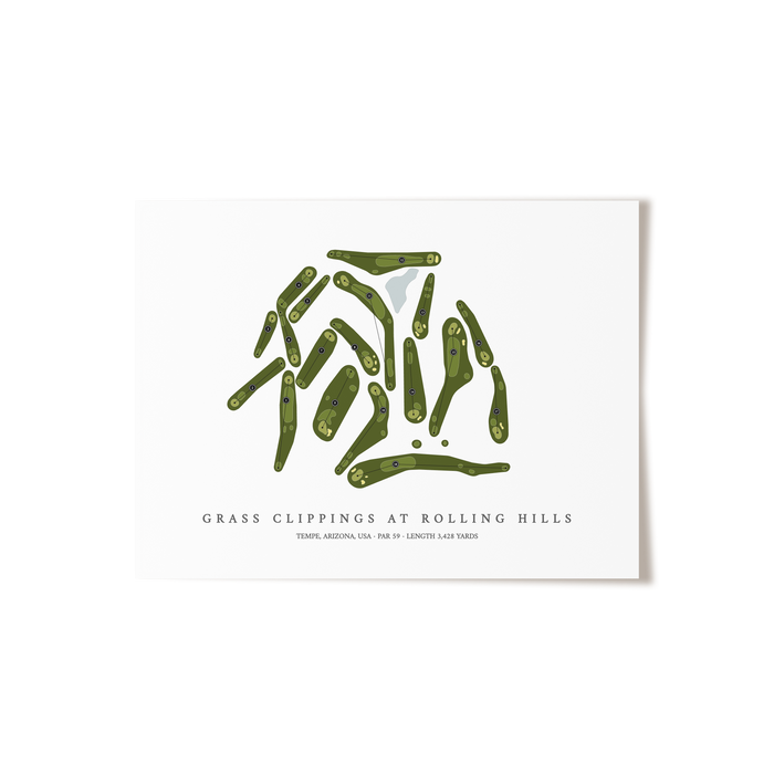 Grass Clippings at Rolling Hills | Golf Course Map | Unframed
