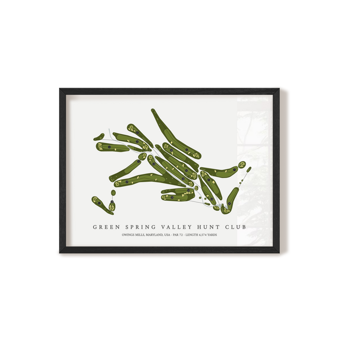 Green Spring Valley Hunt Club | Golf Course Map | Black Frame