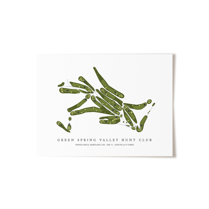 Green Spring Valley Hunt Club | Golf Course Map | Unframed