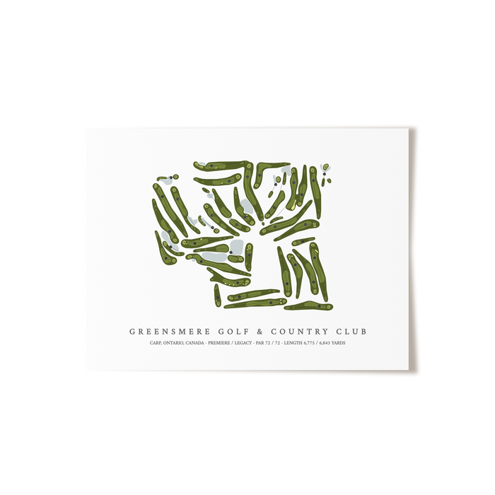 Greensmere Golf & Country Club | Golf Course Map | Unframed