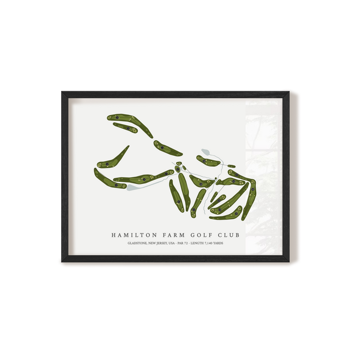 Hamilton Farm Golf Club | Golf Course Print | Black Frame