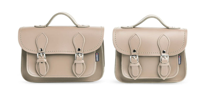 different sizes Handmade Leather Micro Satchel Iced Coffee