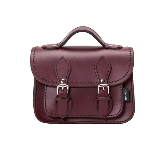 Handmade Leather Micro Satchel Marsala Red