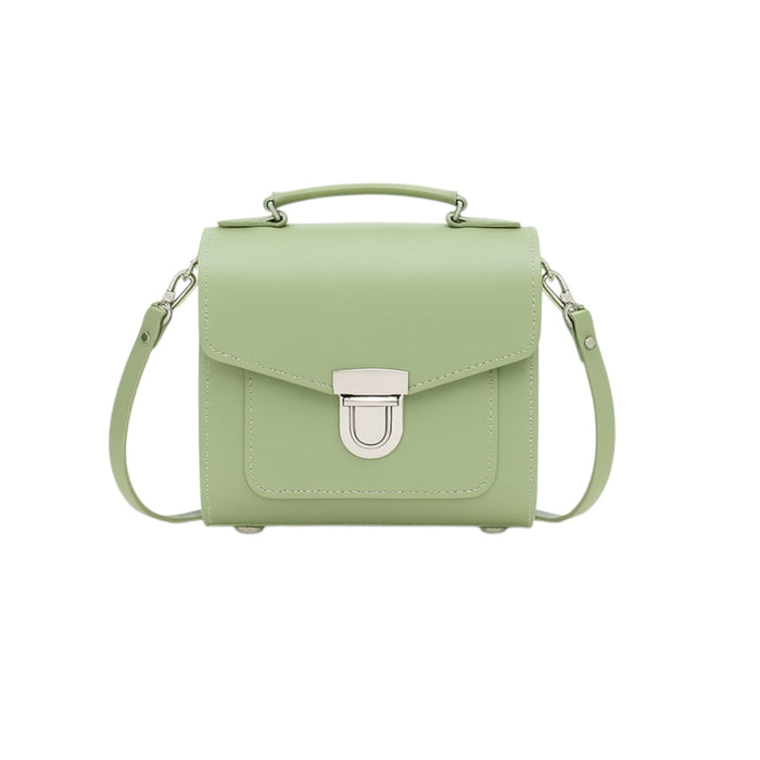 Handmade Leather Sugarcube Handbag – Sage Green - Bascora
