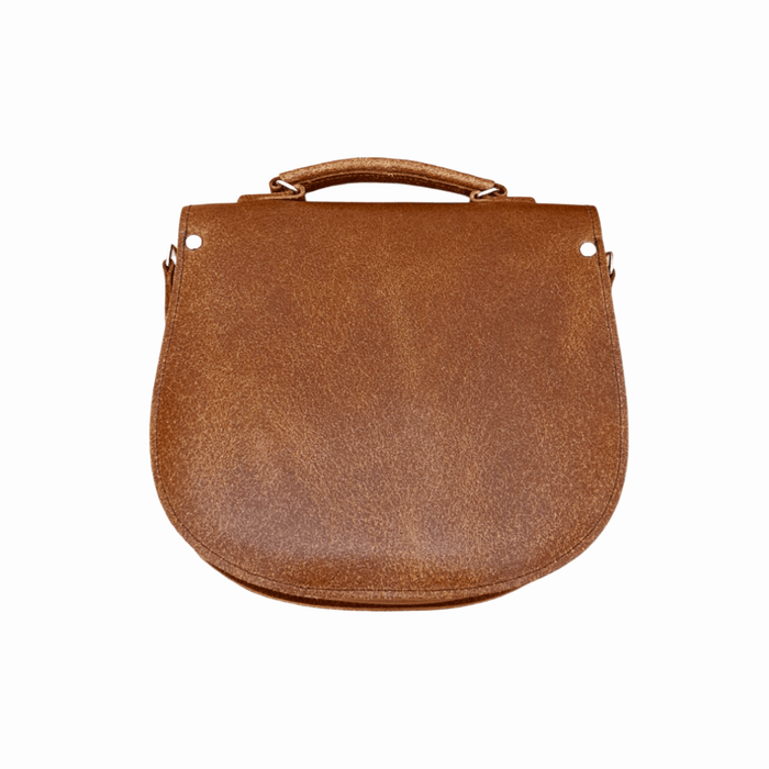 Handmade Tannery Leather Saddle Bag - Tan - Bascora