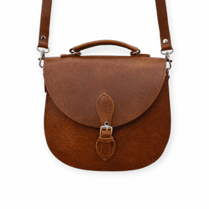 Handmade Tannery Leather Saddle Bag - Tan - Bascora