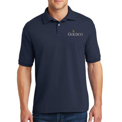 Hanes Men's 5.2 oz. 50/50 EcoSmart Jersey Knit Polo Shirt - Golco Company Store