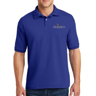 Hanes Men's 5.2 oz. 50/50 EcoSmart Jersey Knit Polo Shirt - Golco Company Store