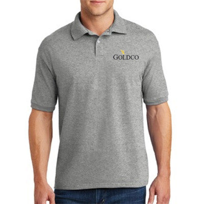 Hanes Men's 5.2 oz. 50/50 EcoSmart Jersey Knit Polo Shirt - Golco Company Store