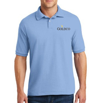 Hanes Men's 5.2 oz. 50/50 EcoSmart Jersey Knit Polo Shirt - Golco Company Store