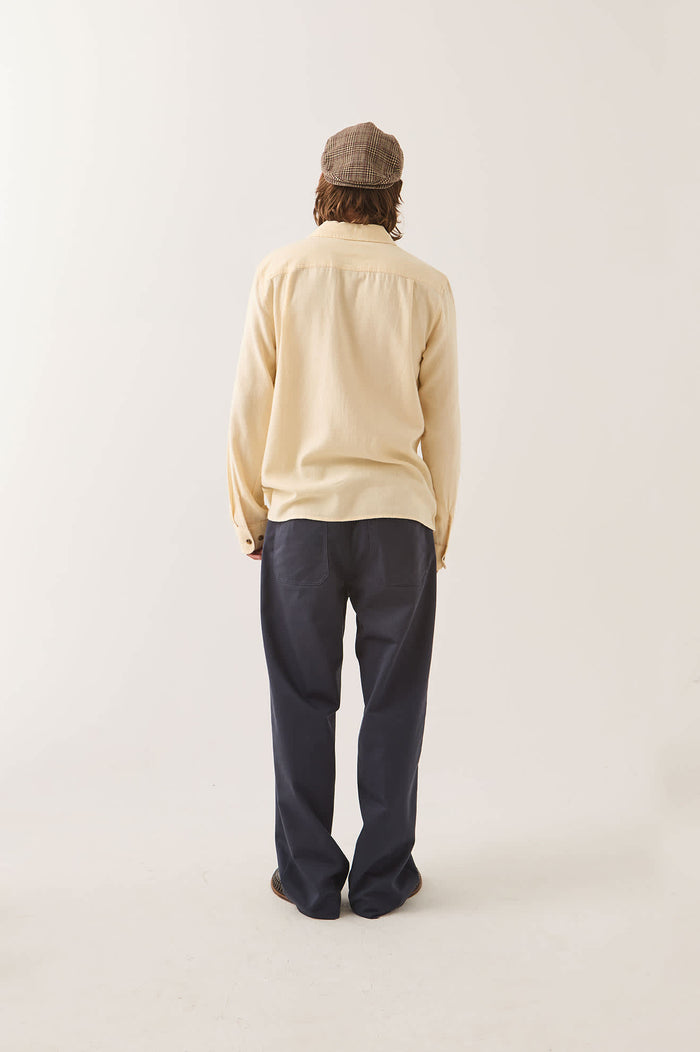Men's Hasting Lightweight Flannel in the color Wax Paper - Men's Back View