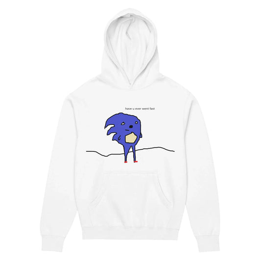 Set against a pristine optic white base, a jagged MS Paint-style graphic depicts a "derpy" satirical take on a classic 90s speedster. Contact us with accessibility feedback, we'd love to help!