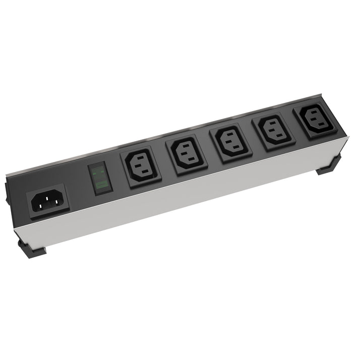 Heavy Duty Power Bar, 11.75-inch, IEC 5-Outlet, 230VAC, 10A