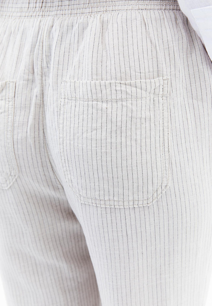 High Waist Carrot Pants - BLACK STRIPE