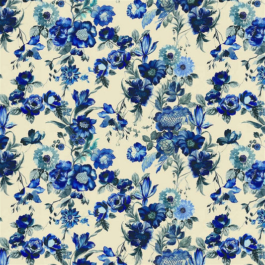 Hirigana Indigo 100% Linen Shower Curtain - Designers Guilt