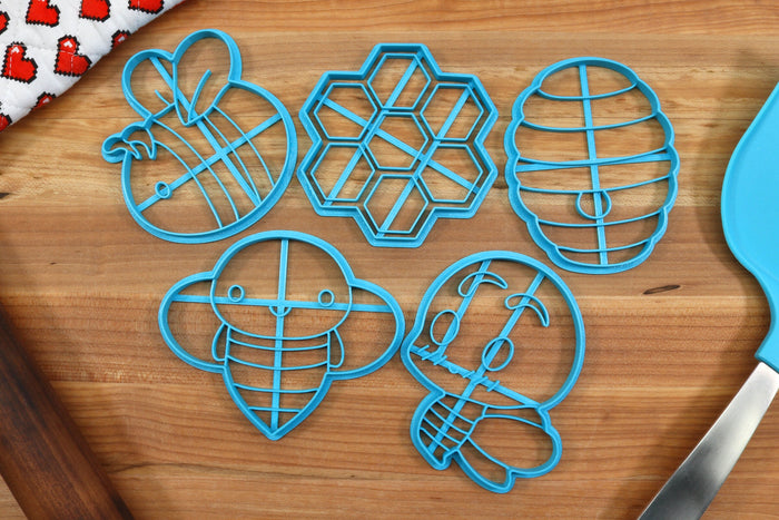 Honey Bee Cookie Cutters - Honeycomb, Beehive, Honey, Honeybee - Honeybee Gift Idea