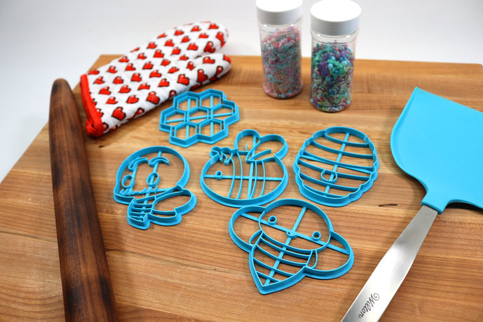 Honey Bee Cookie Cutters - Honeycomb, Beehive, Honey, Honeybee - Honeybee Gift Idea