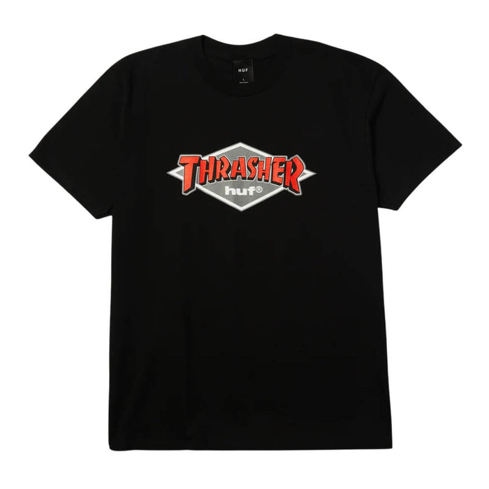 HUF X Thrasher Logo T-Shirt Black