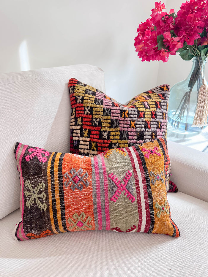 Hullabaloo Lumbar Kilim Pillow (12x20)