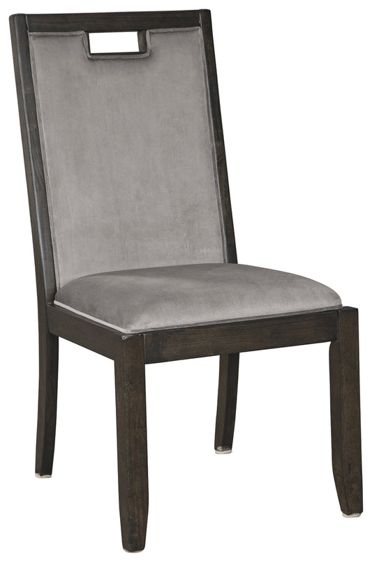 Hyndell D731-01 GrayDark Brown Dining UPH Side Chair 2CN