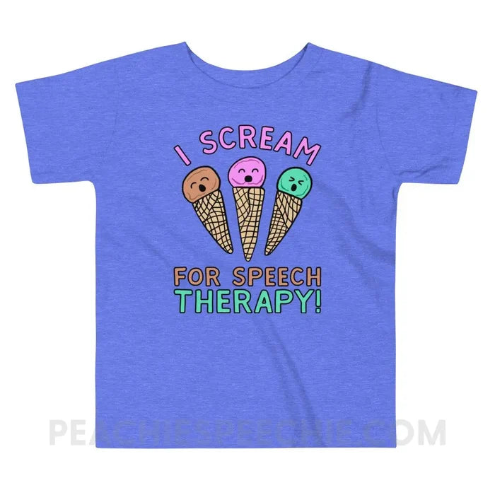 I Scream for Speech Toddler Shirt - Heather Columbia Blue / 2T - Youth & Baby peachiespeechie.com