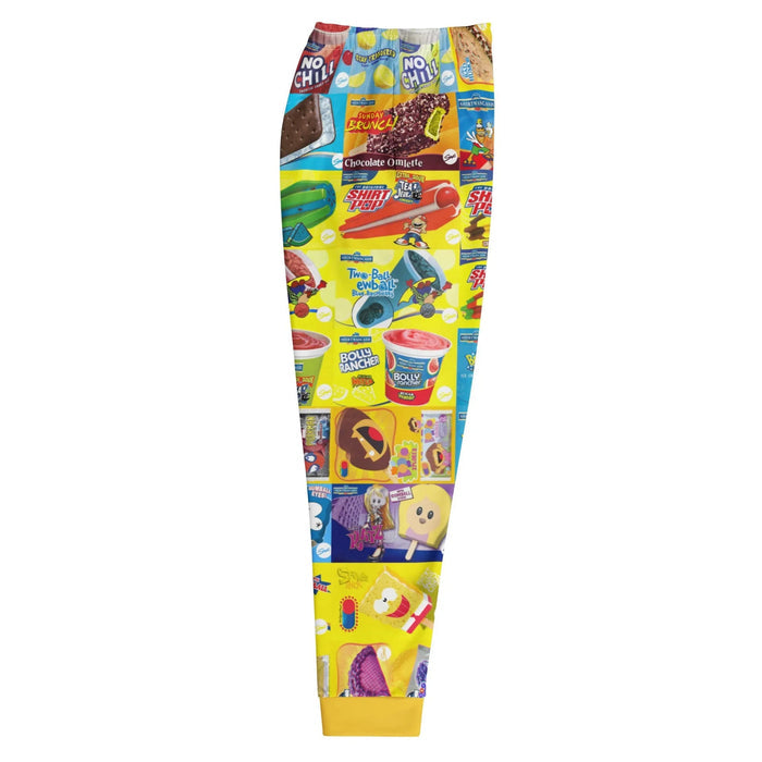 Ice Cream Joggers - The crudely rendered "Sanic" hedgehog caricature and melting gumball eyes set against the abrasive Electric Lemonade (#FCEE21) background, accented by vivid Cyan Slush (#00AEEF) and Cherry Bomb (#ED1C24) pops