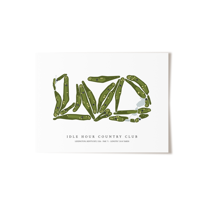 Idle Hour Country Club | Golf Course Map | Unframed