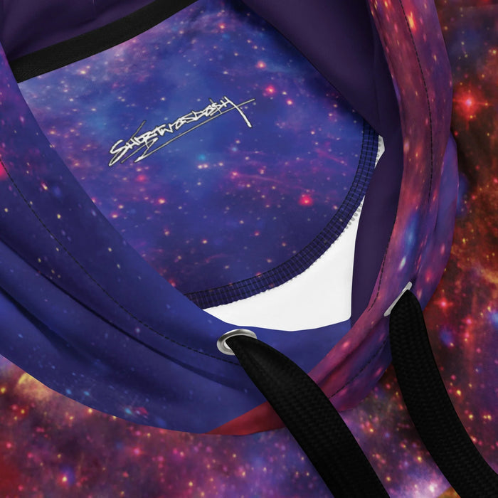 Indie Spacesloth Hoodie in Cosmic Indigo Nebula. OEKO-TEX® 100, REACH Compliant, GRS Certified.