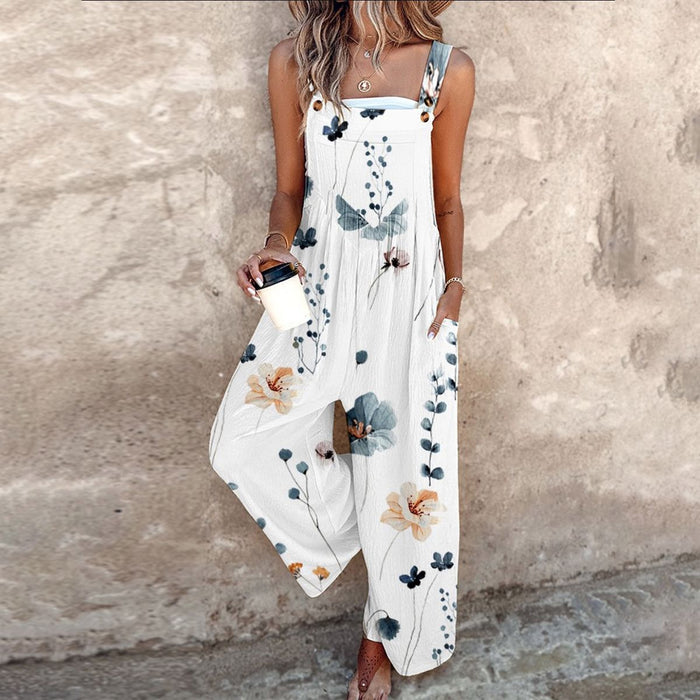 Indira - Combinaison sans manches à imprimé végétal pour un look estival frais et élégant