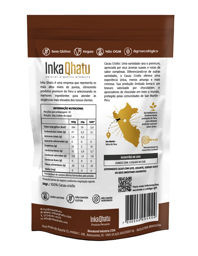 INKA QHATU | Cacau Criollo (200 Gramas)