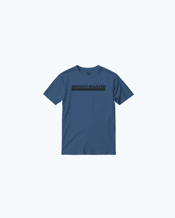 Depth Blue Cotton Into The Wild Below SS Tee - Back View | Benchmade Knife Co.