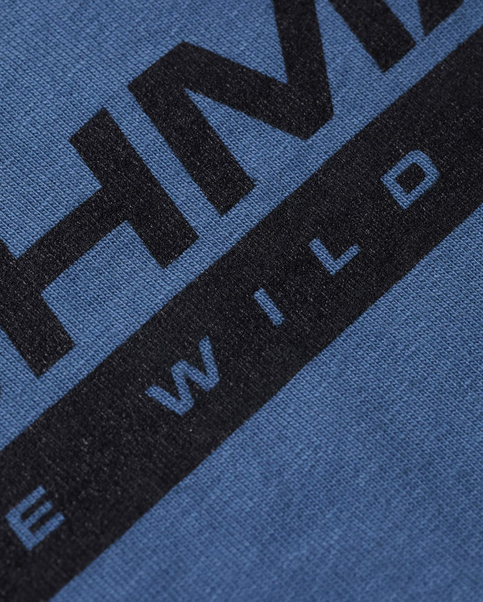 Oregon City Benchmade Butterfly Logo Inner Neck Print Detail on Depth Blue SS Tee | Benchmade Knife Co.