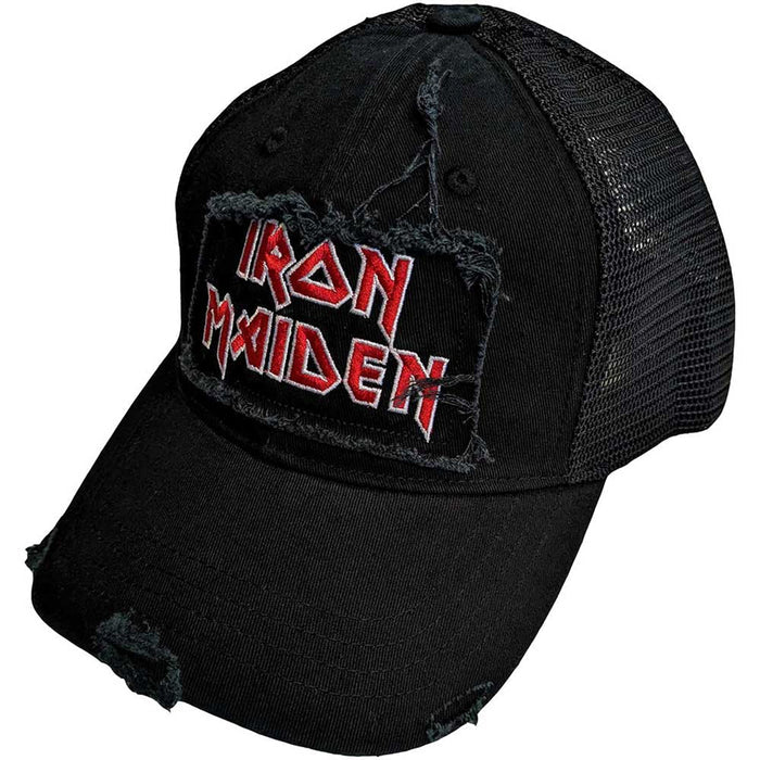 IRON MAIDEN - SCUFFED LOGO - Mesh Back Cap Black