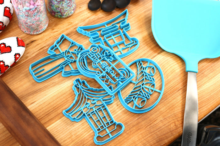 Japanese Shrine Cookie Cutters - Omamori, Tori Gate, Shrine Maiden, Kasuga Taisha, Shimenawa Rope - Shrine Themed Gift