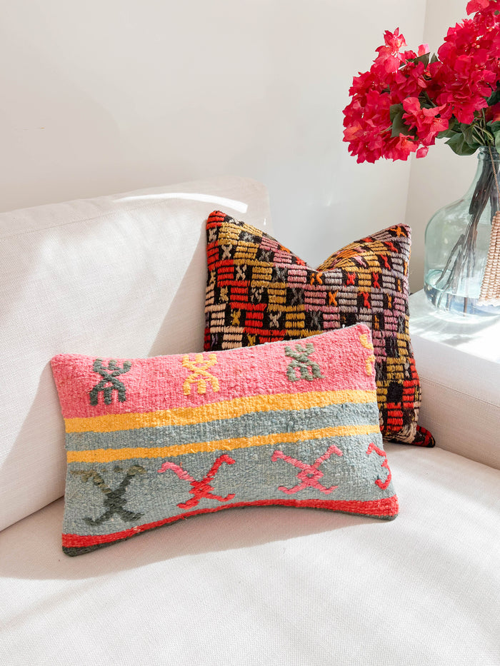 Jinx Lumbar Kilim Pillow (12x20)