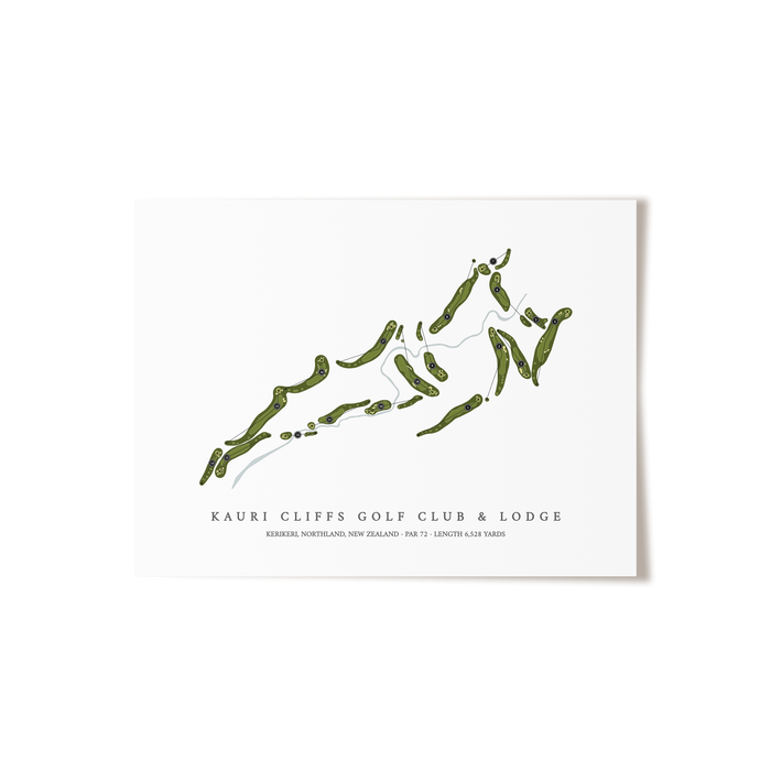Kauri Cliffs Golf Club & Lodge | Golf Course Map | Unframed
