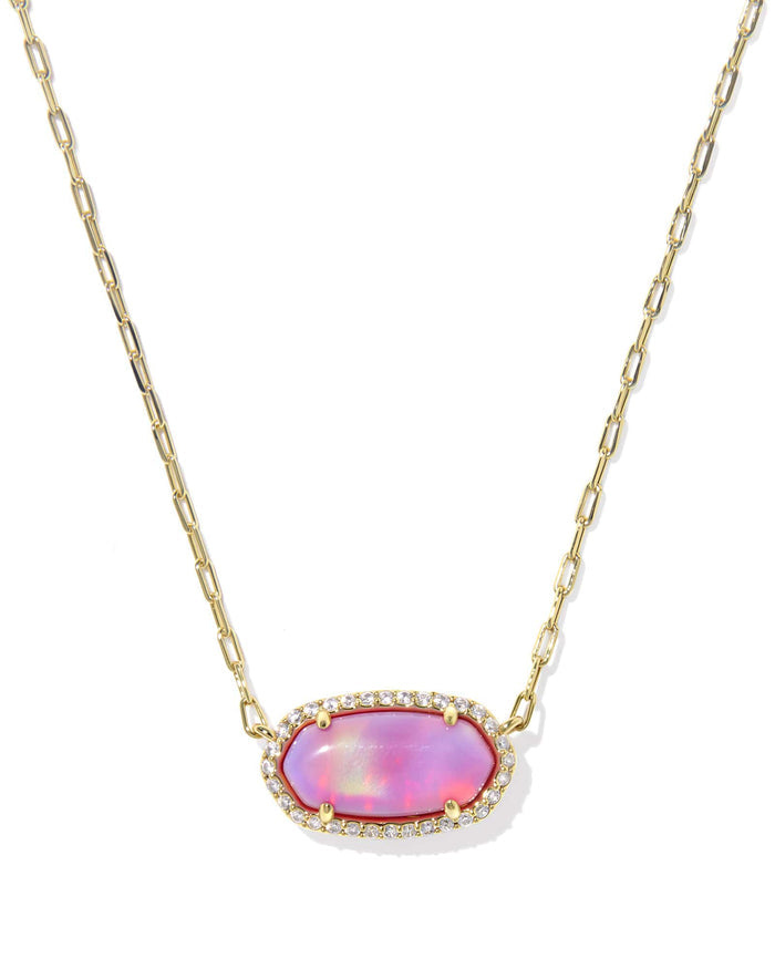 Kendra Scott Elisa Pave Pink Opalescent Necklace
