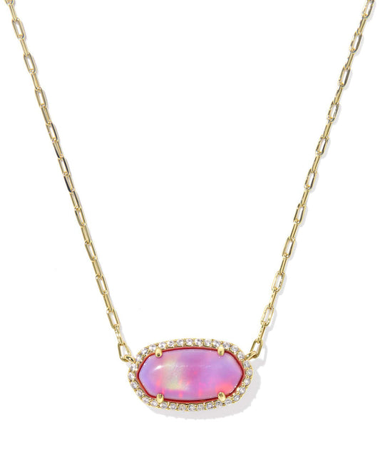 Kendra Scott Elisa Pave Pink Opalescent Necklace